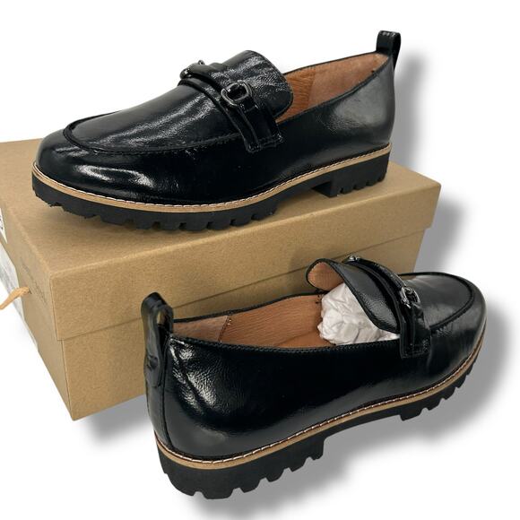 NEW Kenneth Cole Gentle Souls Black Loafers Eugene Lug Bit Leather Slip on 7 - Picture 6 of 12